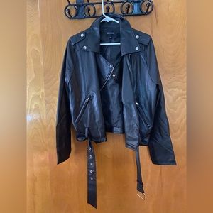 Black Vegan Leather Moto jacket